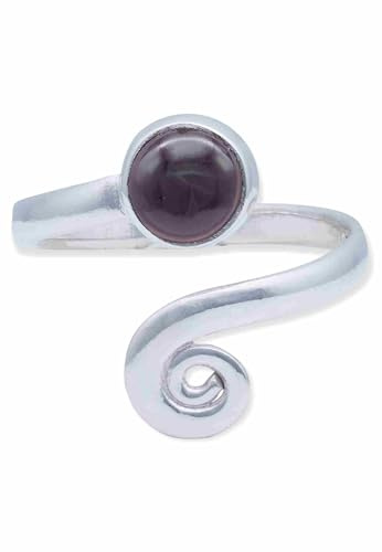 Ring 925 Silber Granat roter Stein größenverstellbar Edelstein echt Silber Damen Sterling Silber Geschenk (MRV-102-02)