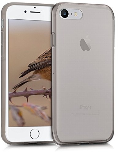 kwmobile Hülle kompatibel mit Apple iPhone SE (2022) / iPhone SE (2020) / iPhone 8 / iPhone 7 - Silikon Handyhülle transparent - Handy Case in Schwarz Transparent