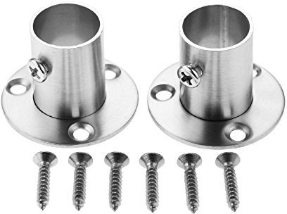 Hicello 2 Stück Flansche aus Edelstahl Rohrhalterung Rohrflansch Rohrflansch 19mm für Kleiderschrank, Rohrleitung, Stütze und Halterung, Verbindung zwischen Rohren, Kleiderstangehalter