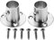 Hicello 2Pcs Stainless Steel Wardrobe Rail Rod Pole Socket End Support Bracket Flange-19mm