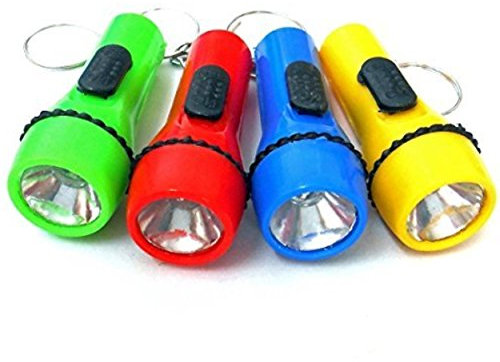 hillfield® 12 x Schlüsselanhänger Taschenlampe Lampe 6 cm (Bunt 1 - Pack = 12 Stück)