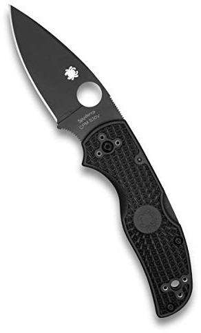 Spyderco Native 5 Signature Folder 6.95 Knife with 2.95 CPM S30V Black Steel Blade and Black FRN Handle - PlainEdge Grind - C41PBBK5