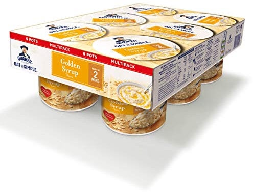 Quaker Oat So Simple Golden Syrup Porridge Pots, 6 x 57 g
