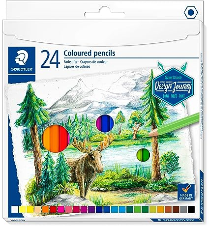 STAEDTLER 146C C24 Buntstifte (klassisches Sechskantformat, weiche Mine, hoch pigmentierte Farben) Kartonetui mit 24 leuchtenden Farben