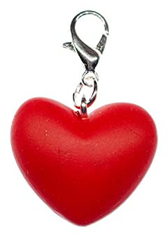 Miniblings Herz Charm Handarbeit Liebe Rot Valentinstag - Handmade Modeschmuck I Kettenanhänger versilbert - Bettelanhänger Bettelarmband - Anhänger für Armband