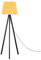 MiniSun Modern Black Wood Tripod Design Floor Lamp with a Mustard Tapered Shade - Complete with a 6w LED GLS Bulb [3000K Warm White]