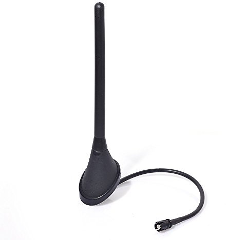 Eightwood AM FM Antenne Auto Radio 20cm Antenne Toit Voiture fréquences 87-108 MHz / 535-1605 KHz Toit Amplificateur 25 cm Câble 16V Raku 2 II Compatible pour Opel Siège Skoda Anti Radio