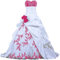 Zorayi Élégant Bustier Broderie Robes de mariée Taffetas Robes de Mariage Longue Robes de Nuptiale Organza Femmes A-Ligne Blanc & Rose Taille 56