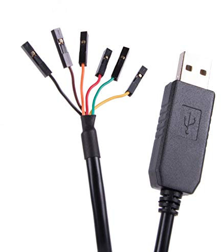 USB auf TTL UART Serielles 5 V 3,3 V Adapter-Konverterkabel 6-polige 0,3 cm Pitch Buchse TTL-232r-RPI-Debug-Kabel mit FTDI-Chip für Windows 10 8 7 XP Vista (3,3 V TTL-Logikpegel)