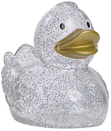 Schnabels Badeente Wings - Geschenk für Geburt Geburtstag Namenstag Kinder Baby Freund-in Mädchen Junge - lustig originell Glücksbringer - Spielzeug Quietsche-Ente Deko Badewanne (Glitzer-Gold)