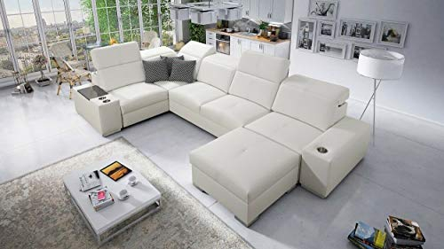Moderne Ecksofa XL U-Form Wohnlandschaft Soti Couch Polstersofa Sofa mit Schlaffunktion Bettkasten 26 (Rechts)