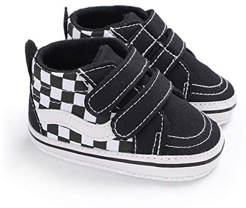 DEBAIJIA Bebé Primeros Pasos Zapatos de Lona 0-6M Niños Alpargata Suave Antideslizante Ligero Slip-on 17 EU Negro (Tamaño Etiqueta-1)