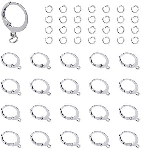 UNICRAFTALE 160 Stk Leverback Ohrring Haken Mit Biegeringen 304 Edelstahl DIY Ohrringe Leverback Ohrhaken Mit 1.5mm Loop Lever Back Hoop Ohrring Für DIY Weihnachtstag Ohrringe Herstellung