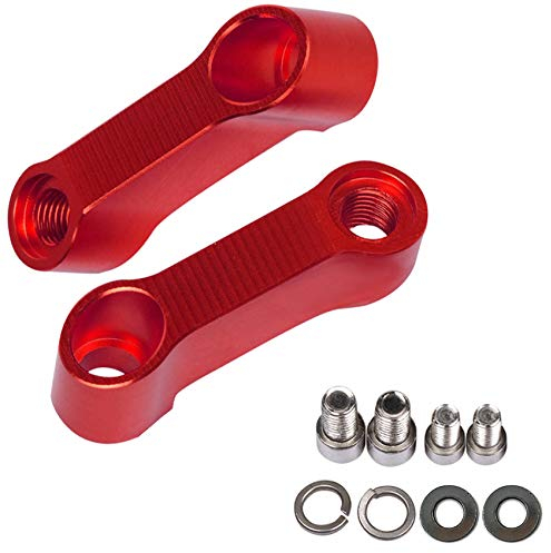 1 Paar Motorrad-Rückspiegel-Verlängerungsadapter aus Aluminiumlegierung, rot, Adapter-Set, Rückspiegel, Motorrad, 10 mm, 8 mm, Riser Mount Extender.