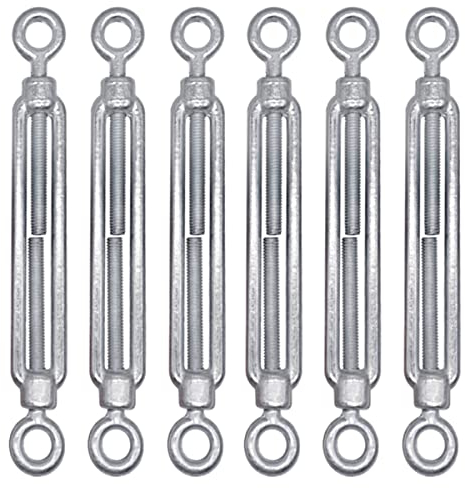 Marcopol Lot de 6 tendeurs de câble M8, tendeurs réglables à œillet et œillet, tension de câble (6 pièces, M8)