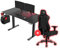 ULTRADESK - Level V2 Höhenverstellbarer Schreibtisch - Elektrischer Computertisch - 140x68 cm, für Gaming, Büro, Homeoffice - Set mit XL-Mauspad und Throne Gaming Stuhl - Rot + Throne