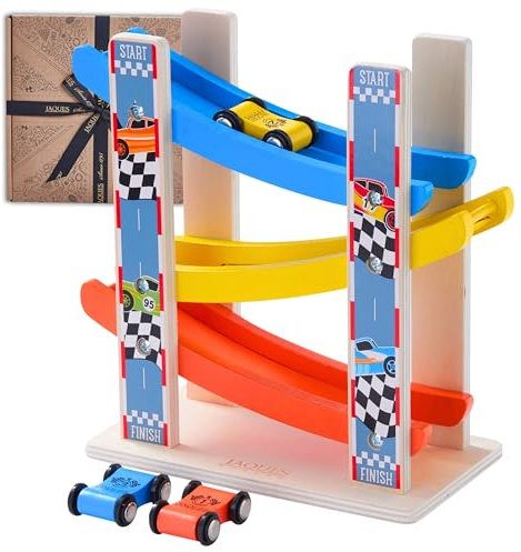 Jaques of London Wooden Car Ramp Toy for 1 + 2 Year Olds | Racing Car Park Garage for Boys and Girls | Since 1795