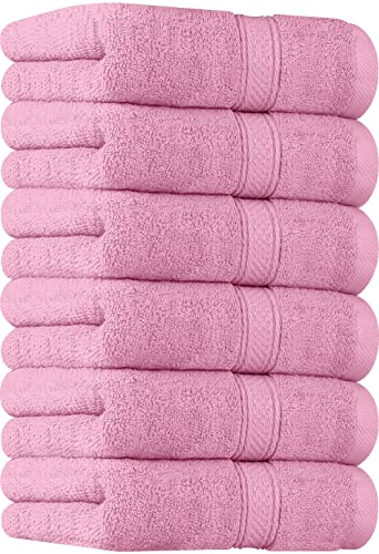 Utopia Towels, Lot de 6 Serviettes de Toilette de qualité supérieure 100% Coton filé à l'anneau, Ultra Douces et très absorbantes, 600 g/m², pour Salle de Bain, Gym, Douche, hôtel et Spa Rose 40,6 x