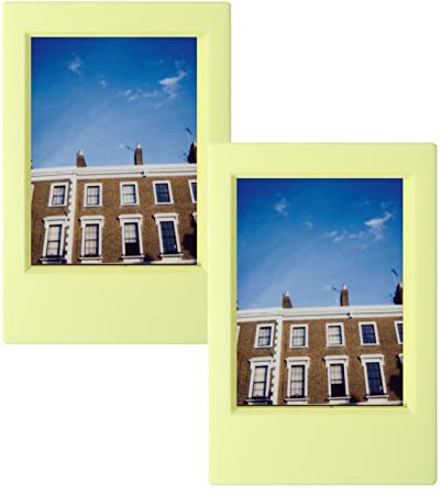 Ständer Tisch-Bilderrahmen für Fujifilm Instax Mini 99 12 11 40 9 8 7+ Evo Sofortbildkamera-Filme Mini Link Smartphone Drucker Zubehör Fotos Dekor Bordüren (2 x Gelb)