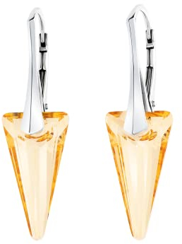 Chic Bijoux Tropfen Ohrringe für Frauen - 925 Sterling Silber und Österreichische Kristalle für empfindliche Ohren - Geburtstagsgeschenk für Mama, Gold