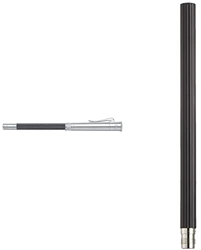 Graf von Faber-Castell 118568 - Perfekter Bleistift mit Verlängerer, Spitzer und Radiergummi, platiniert, Schwarz & Taschenbleistifte, Schwarz (5 Stück), 1 Stück (1er Pack)