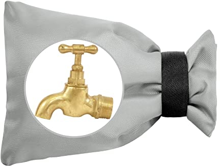 OFFCUP Thermoschutz für Garten Wasserhahn, 1 Stück Verdickung Außen Wasserhahn Abdeckung, Winterschutz für Außenwasserhahn, Verdickung Winterfester Beutel für Wasserhahn(Grau)