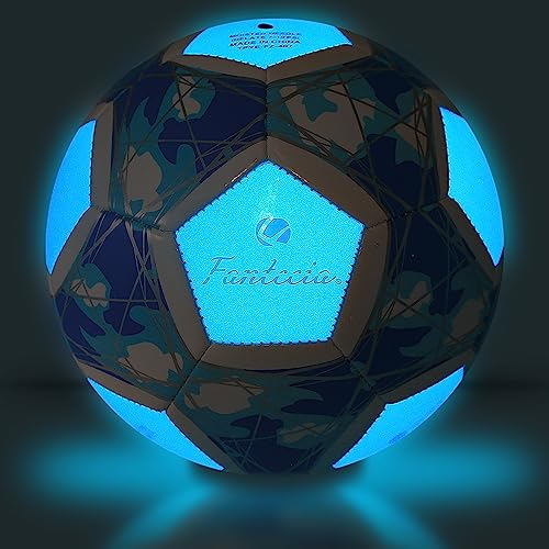 Fantecia Größe 5 Leuchtender Fußball - Fluoreszenz-Ball für Training und Spiele, Leuchten im Dunkeln für Jugendliche und Kinder