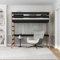 N-wood N01 Lit Mezzanine 1 Place en Bois de chêne 100x200, Lit superposé pour Enfant Adulte, Échelle à Gauche ou Droite, Cadre Inclus, Sûr Bords arrondis, Matériaux de Haute qualité, Chêne Noir