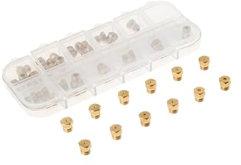 SURIEEN Bereich Ofen Öffnung Umwandlung Kit, Propan Lp Erdgas Messing Strahl Brenner Düse Ersatzteile M6x0.75 mm Gas Spray Spitze 0.3/0.4/0/7/0.8/0.9/1.0/1.1/1.2/1.5/1.7/1.7/1.9mm, 36 stück