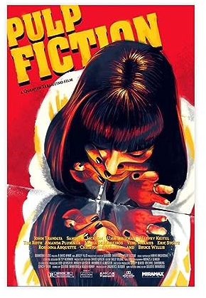 EMIGOS Pulp Fiction Filmposter 1 Leinwand Poster Wandkunst Dekor Druck Bild Gemälde für Wohnzimmer Schlafzimmer Dekoration ungerahmt 30 x 45 cm