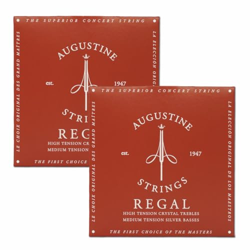 Augustine Corde Regal, corde per chitarra classica, tensione media, in nylon di alta qualità, prodotte a New York dal produttore dell'originale corde in nylon, 2 set