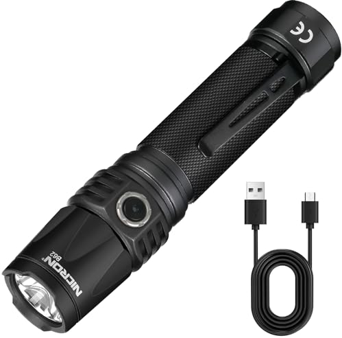 NICRON 1000Lumens Rechargeable Tactical Flashlight: Led Flashlight Small, Bright, Powerful for camping, Charged with Type C Cable