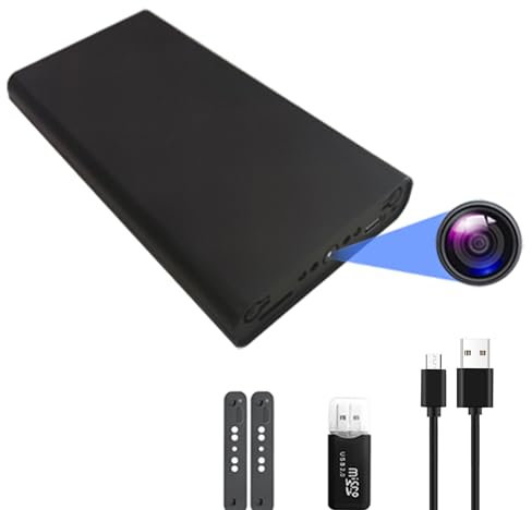 KUIYIXUE Family security camera - Indoor monitoring Nanny camera - 10000mAh battery - HD 1080P - Night vision - Motion detection - Gravity sensing - Loop record - Compatible with 512GB - No WiFi