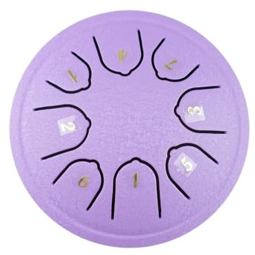 Btuty Stahlzungentrommel 4 Zoll 8 Noten Schlagzeug Schlüssel C Tragbare Balsamische Trommel mit Drumsticks für Yoga Meditation