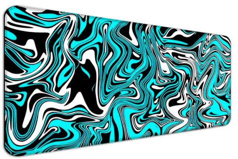 AYKDTFN Marble Swirl Fluid Pattern Gaming Mousepad, Extended Cool Abstract Large XL Desk Mat, Computer Keyboard Laptop Mousepad for Work, Game, Office and Home, Blue