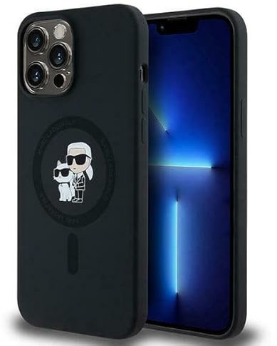 CG Mobile Karl Lagerfeld KLHMP13LSCMKCRHK Hülle für iPhone 13 Pro / 13 6.1 Schwarz hardcase Silicone Karl & Choupette