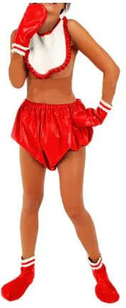 GAYLOP Latex Rubber Gummi Catsuit Maid Set Gloves Feet-Yellow-L