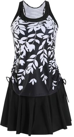 Dinglong Maillot de Bain Short Femme Femmes Sexy Grande Taille Confortable Mode Split Plage Bord De Mer avec Coussinets De Soutien-Gorge Été Split Maillot De Bain Jupe Bikini Maillot de Bain