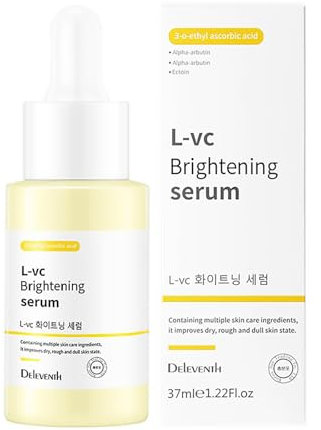 DEleventh Koreanische Marke Vitamin C Aufhellendes Gesichtserum 37ml / mit 3-O-Ethyl Ascorbinsäure und Niacinamid Reduziert Dunkle Flecken und Feine Linien, Steigert Elastizität, Spendet Feuchtigkeit