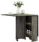HOMCOM Folding Dining Table, Drop Leaf Table for Small Spaces with 2-tier Shelves, Small Kitchen Table with Rolling Casters, Grey