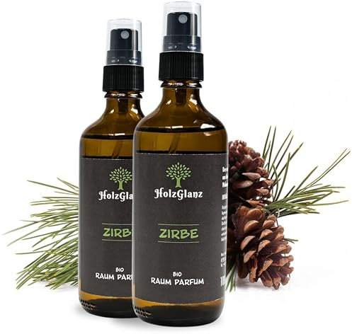 2er Pack - HolzGlanz Bio Zirbenspray 100ml - naturreiner Duftspray aus der Zirbelkiefer - Zirben Raumduft - Zirbelkiefer Spray Raumspray Kissenspray - aus Österreich
