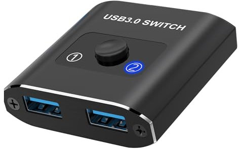 USB Switch, Bidirektionaler USB Switch 2 in 1 out (1 in 2 out) KVM-Switch, Gemeinsame Nutzung von 1 Geräten zwischen 2 Computern für Drucker, für PC, Drucker, Scanner, Tastatur