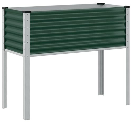 vidaXL Garten-Pflanzgefäß Grün 100 x 45 x 90 cm Stahl