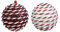 Rebecca Mobili Weihnachtskugeln, Baumschmuck, 2 Stück, Kunststoff Schwamm, weiß rot, Weihnachtsdeko, mit Glitzer - Durchmesser: Ø 8 cm - Art. HA2042
