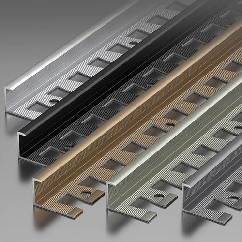 Raouoae Protection De Bord De Carrelage En Aluminium Anodisé, 135cmx2, Profilé C Pliable Et Robuste Pour Escaliers, Finition Et Garniture De Carrelage Durable Pour Applications Commerciales Et Domesti