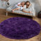 BSGIFT Teppich Rund 200 cm, Shaggy Hochflor Teppich Lila Flauschig, Modern Langflor Kuschelteppich Wohnzimmerteppich High-Pile Carpet rutschfest für Wohnzimmer Kinderzimmer Schlafzimmer