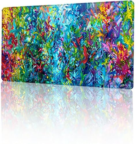 Multicolor Alfombrilla Gaming Abstracto Alfombrilla Ratón XXL 900 x 400 x 3 mm, Extendido Lmpermeable Antideslizante Gaming Mouse Pad Mejora la Precisión y la Velocidad, para Jugadores, PC T-7117