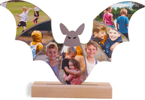 Fledermaus Geschenk personalisiert - Foto Geschenk Holzbild - Fledermaus Geschenke, Fledermaus Geburtstagsgeschenk, Fledermaus Geschenke zum Geburtstag, Fotomosaik