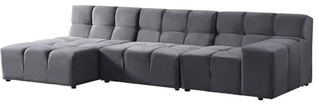 Home Deluxe Modulares Sofa Orlena - XL - Links Anthrazit |Ecksofa, Samtstoff, Samtsofa, Modulsofa