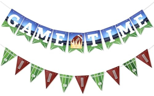 Tinoaly Fußballbanner, Rugby Partydekorationen, Dreieckige Football Flaggen, Geburtstagspartydekorationen, Sportthema Partygeschenke, Mehrfarbig, 18x13cm, 17x13cm